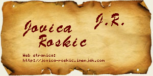 Jovica Roškić vizit kartica